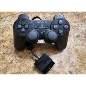 Sony PS2 BLACK Wired Controller OEM DualShock PlayStation 2 AUTHENTIC